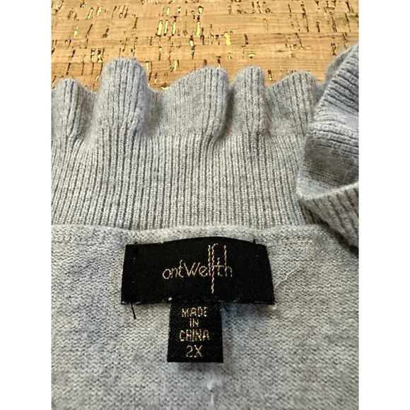Ontwelfch Gray Sweatshirt Short Sleeves Size 2X Embelishments - Picture 4 of 7